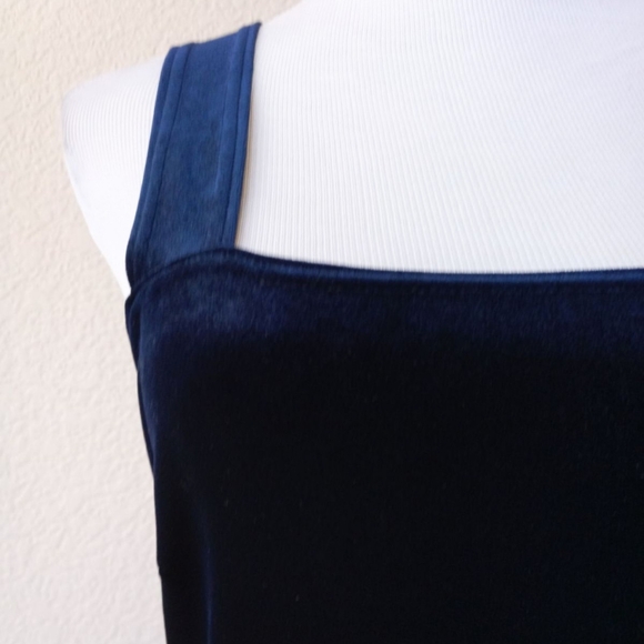 Linda Leal vintage midnight blue velour formal maxi dress - Picture 3 of 6